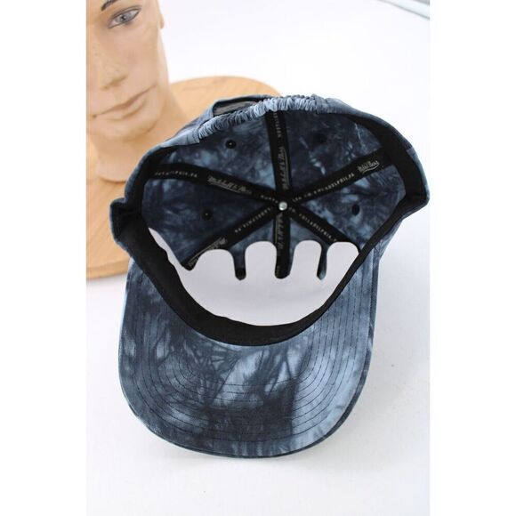 Atlanta Hawks Mitchell & Ness NBA Dad Hat Black Tie Dye Cap Stretch Closure New - Picture 2 of 7